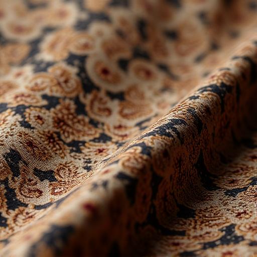 Detail close-up dari kemeja batik tulis dengan motif parang yang rumit.